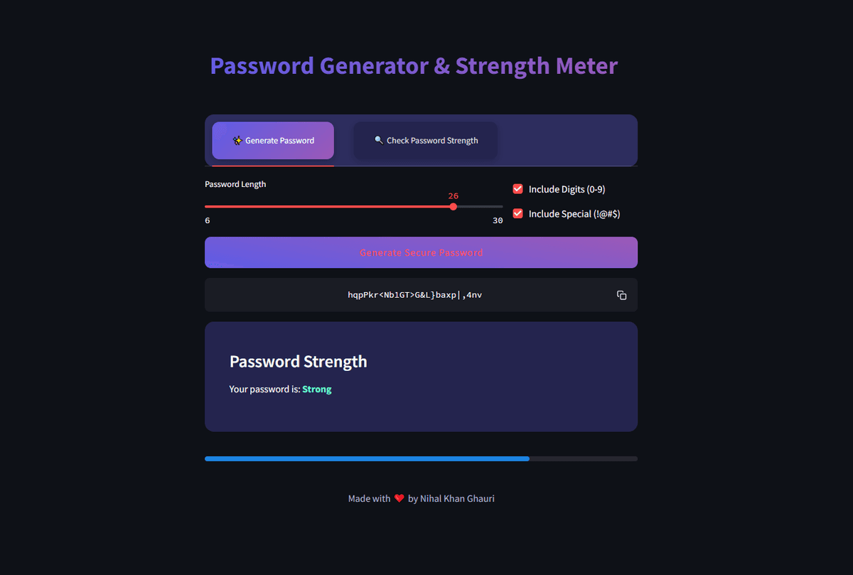 Password Generator & Strength Meter